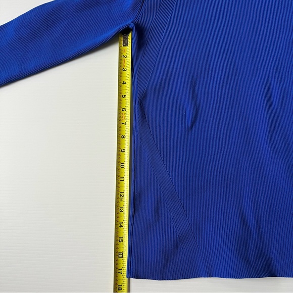 Helmut Lang Royal Blue Mock Neck Thumb hole Sweater Size M - Picture 10 of 11